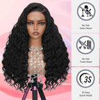 MEIMEI 250 Density Wear and Go Glueless Wigs Human Hair Pre Cut Bleached Knots Loose Wave 5x5 HD Lace Closure Wigs Human Hair Pre Plucked, No Synthetic Blend No Tangle No Shedding Triple Lifespan 3X