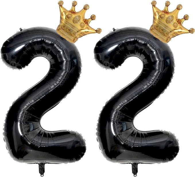 40 inch Large Black 22 Balloon Number by Unknown