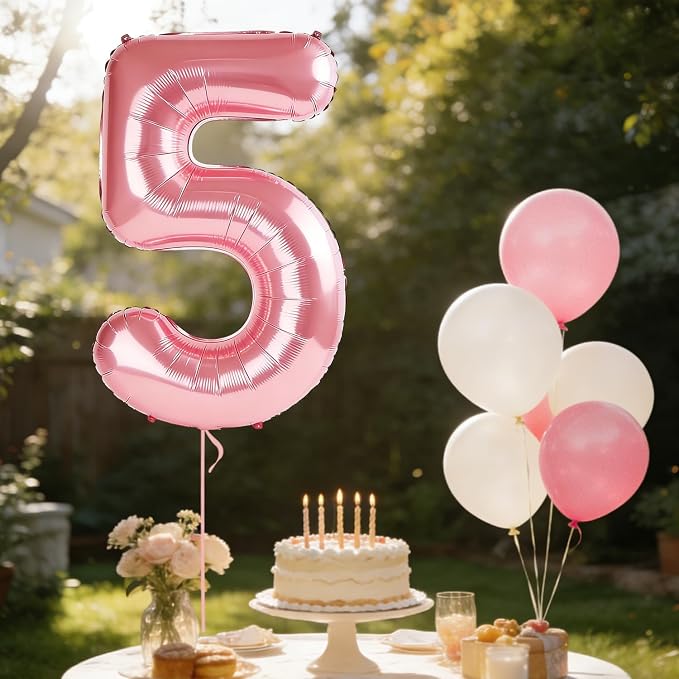 40 Inch Number 5 Balloons for 5th Birthday Party Decorations, 0-100 Jewelry - Image 3