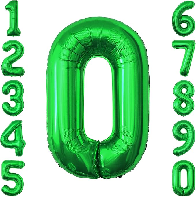 Green Number 0 Balloon 40 Inch, Shiny Foil Numeral by Unknown