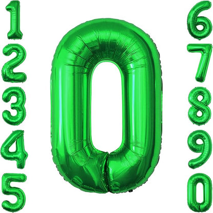 Green Number 0 Balloon 40 Inch, Shiny Foil Numeral by Unknown