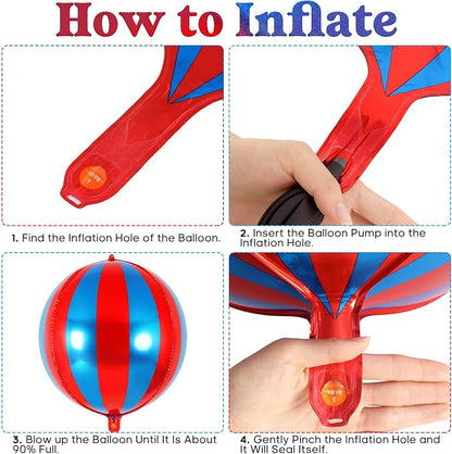 Metallic Red and Blue Foil Balloons, - Image 7