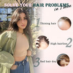 Benehair Clip on Bangs Human Hair, Front Hair Extensions for Women Hair Pieces with Temples for Daily Wear (Medium Brown)