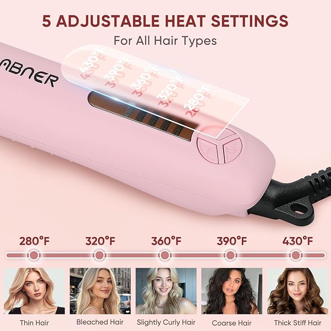 ABNER Rotating Curling Iron Set, Automatic Curling Wand for Long Hair, Easy to Use Hair Curler Get Effortless Beach Waves, 3 Sizes Ceramic Barrel 0.75" 1" 1.25" to 430°F with Home Button, Dual Voltage