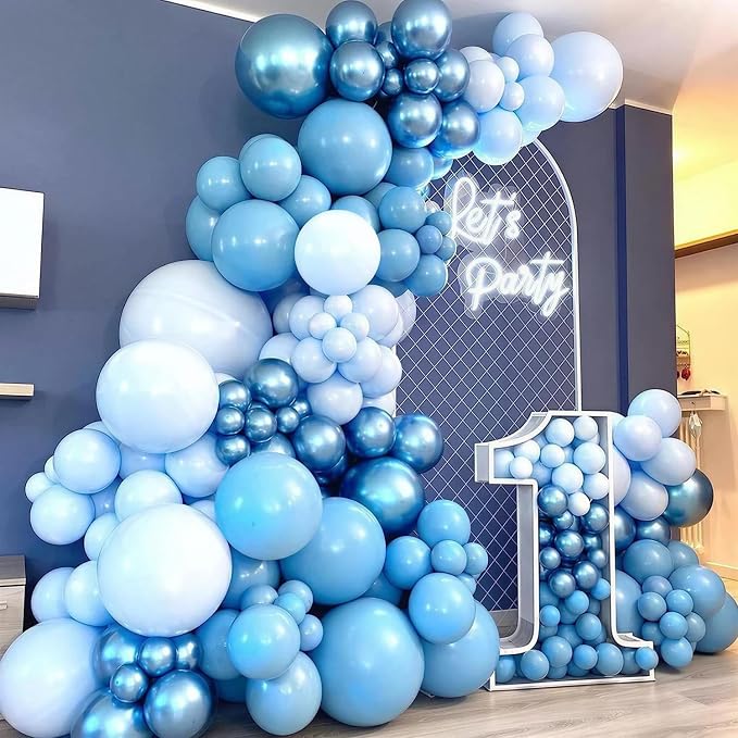 Blue and White Balloons for Baby Shower Bridal Shower Birthday Decorations | - Image 3