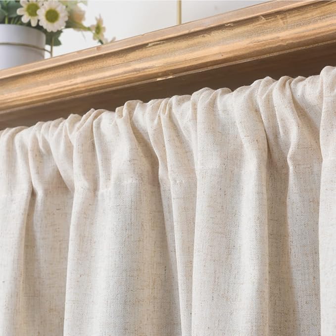 Sutuo Home Boho Sheer Curtain Valance Tier Cotton Linen - Image 6