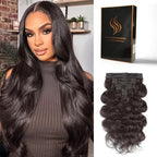 Clip in Hair Extensions Real Human Hair Body Wave 2 Dark Brown Clip in 100% Brazilian Remy Human Hair Extensions 8pcs Per Set with 18 Clips Double Weft 18 Inch 100g/3.6oz