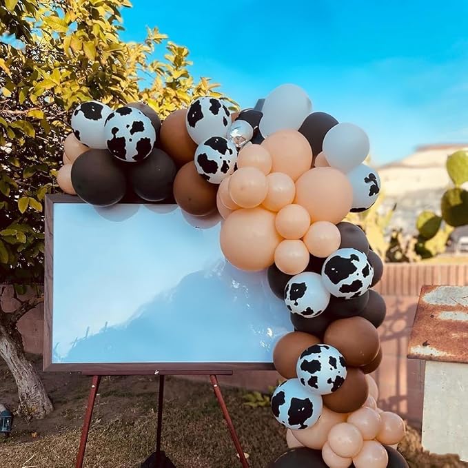 Blush Brown Cow Print Balloons Cowboy Birthday Decorations Western Farm Party - Image 7