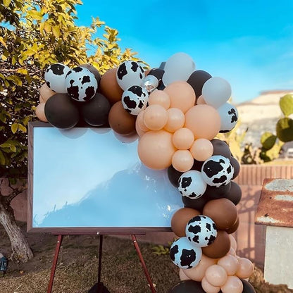 Blush Brown Cow Print Balloons Cowboy Birthday Decorations Western Farm Party - Image 7