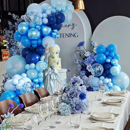 Metallic Blue Balloons for Fathers Day Graduation Birthday Party Decoration | - Image 4