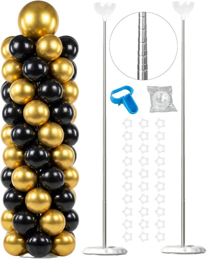 Pro Series Balloon Column Stand Kit Set of 2, 7ft Height Adjustable Balloon by Bezente