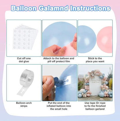 Gender Reveal Balloons Garland Kit, Dusty Pink Blue Sand White | Dusty Pink and - Image 3
