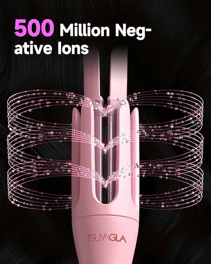 Automatic Curling Iron,1 1/4 Hair Curler with 3 Temperatures, 10S Fast Heating, 2-Way Rotation, 30 Min Auto Shut-Off, 500 Million Ionic, Anti-Scald-Tangle for Long Hair
