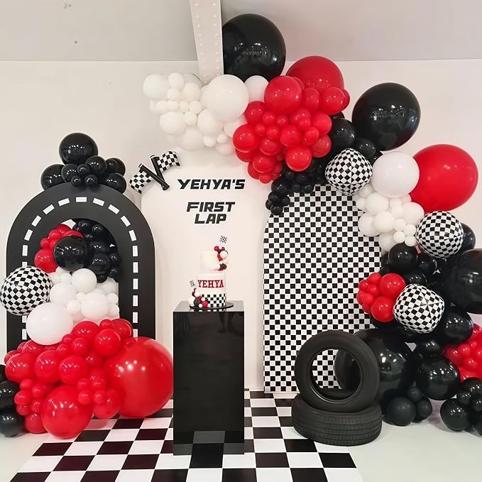 Racing Car Balloons Arch Garland Kit, Wheels Balloon - Image 6