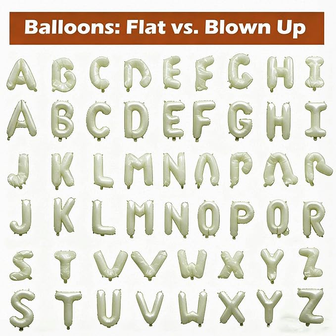 36 Pcs Cream Letter Balloons, Custom A-Z Set - Image 3