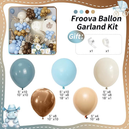 Dusty Blue and Brown Balloon Arch Kit, Bear Baby Shower Decorations - Image 2
