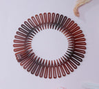 Sowaka 4 Pcs Circular Stretch Comb Plastic Black Brown Circle Spring Headband Flexible Hair Wrap Holder Hair Comb for Women Girls Outgoing Sports Hair Accessories (Round-leopard)
