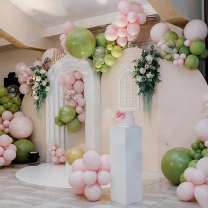 Dusty Pink Green White Balloons - Image 4