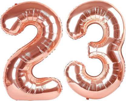 Number 23 Balloons 40 Inch for 23 32 Birthday Party Decorations, Rose Gold | by Mluchee
