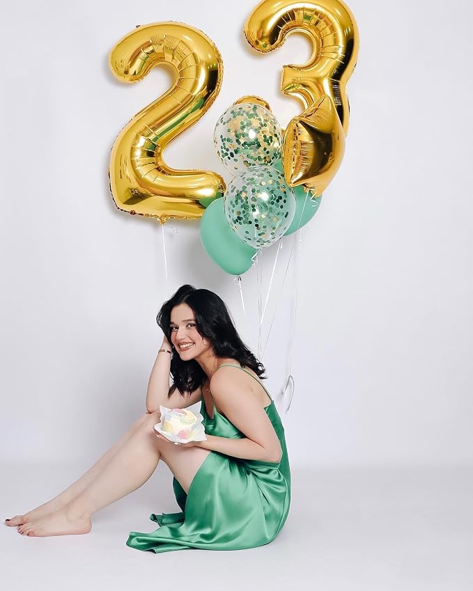 Gold 3 Balloon - Number Balloon 40 Inch, 3st Gold Birthday Decorations | Giant - Image 2