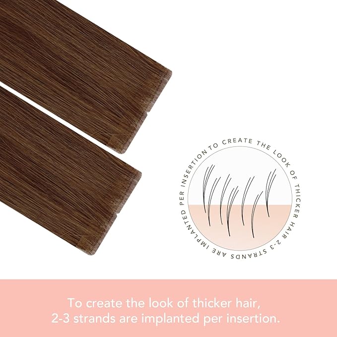 Sindra Invisi Edge Tape in Extensions Human Hair, Auburn Ginger Invisible Seamless Extensions Real Human Hair 14 Inch 40g 20pcs Injected Tape ins