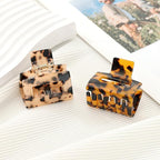 2Pcs Small Medium Hair Claw Clips for Women Tortoise Shell Rectangle Claw Hair Clips for Thin Fine Medium Thick Hair Non Slip