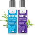 Biotin Hair Growth Shampoo and Conditioner Set - Sulfate Free, Deep Conditioner for Dry Damaged Hair - Made in USA (4 oz)