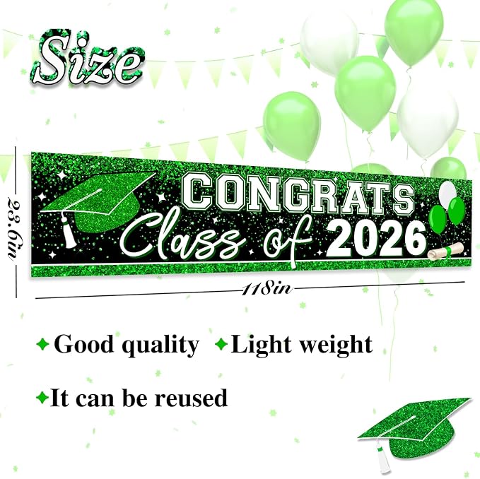 Graduation Decorations 2026 Yard Sign Class of 2026 Banner | Large Congrats - Image 3