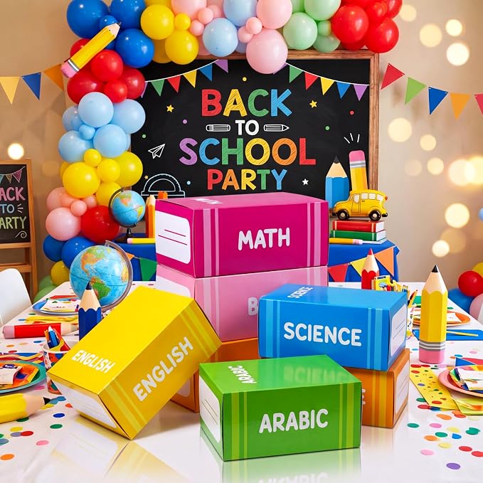 Geyoga 6 Pcs Back to School Decorative Boxes Set 15.8 x 9.8 x 3.9'' Large Book - Image 3