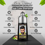 Dark Brown Hair Color Shampoo for Men – 5 in 1 Hair Dye Shampoo for Grey Hair - Instant Hair Dye with 100% Color Accuracy with Natural Ingredients - Ammonia Free - 500ml