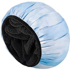 Aquior Shower Caps,Terry Lined Shower Cap for Women Reusable, Triple Layer Waterproof Bath Cap, Extra Large for Women Long Hair