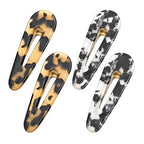Hair Clips for Women, Duck Billed Alligator Clips Cellulose Acetate, No Crease Flat Hair Barrettes for Bangs Thick/Thin/Long/Curly Hair, Marble Tortoise Hair Styling Accessories (Black)