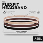Tough Headwear Thin Elastic Headbands - Sports Headbands for Women & Men - Mens Workout Headband - Running or Soccer Headband