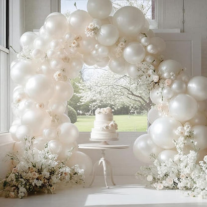 RUBFAC Pearl White Balloons 120pcs 5 Inch Latex Party Balloons - Image 2