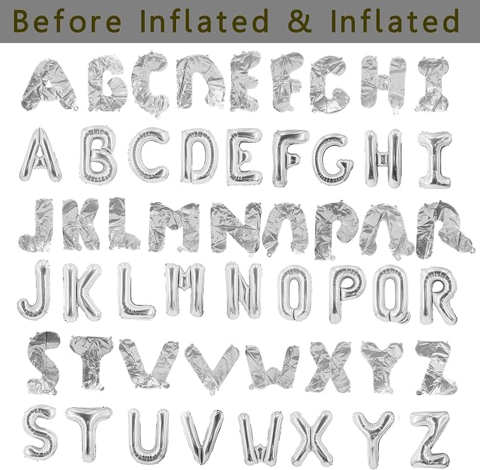 78 Pcs Sliver Letter Balloons A to Z Custom DIY Phrase Banner - Image 2