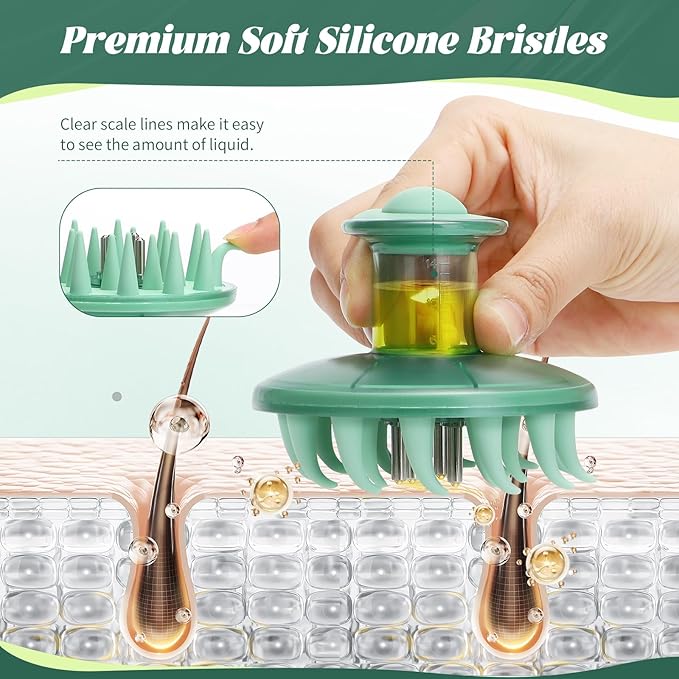 Scalp Massager Applicator Comb Silicone Hair Oil & Serum Brush for Even Distribution – No Mess, Easy-to-Use Scalp Treatment Tool for All Hair Types