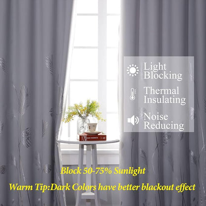 Greyish White Room Darkening Curtains 2 Panels - Image 6