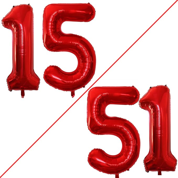 Number 15 Balloons for 15th Birthday Sweet 15 Party Decorations, 42 Inch Jumbo by GOER