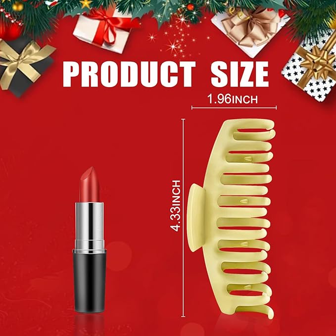 TOCESS Hair Claw Clips for Women - 8PK Large Neutral Matte Jumbo Hair Clips for Thick, Thin, Long, Short, Curly Hair Girls, Big Jaw Clip Set for Daily Use (Lemon Yellow)