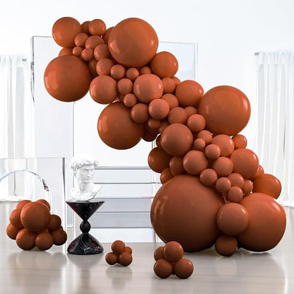 PartyWoo Dark Brown Balloons 127pcs Boho Neutral Coffee Tan Color | 36 18 12 10 by PartyWoo