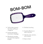 BOM BOM 2 Unit Kit, Wet And Dry Vented Detangling Hair Brush For All Hair Types, Light Weight Hairbrush, Scalp Massage Brush (Purple)