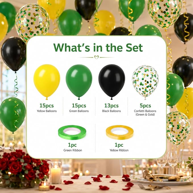 Green and Yellow 12 Inch Tractor Balloons, Football Soccer Dark Green - Image 3