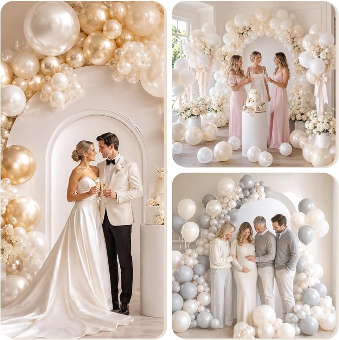 Pearl White Sand Balloons - Image 7