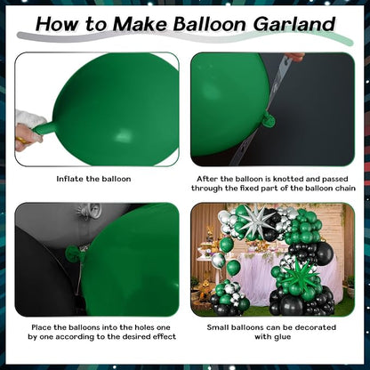 Black and Green Silver Balloon Arch Kit - Image 9