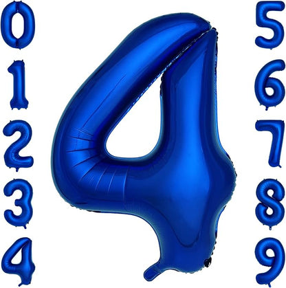 Navy Blue Number 4 Balloons 40 Inch Large Dark Blue Helium Foil Balloons by cocodino