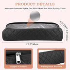 Large Hot Hair Tools Organizer Bag Portable Travel Heat Resistant Storage Case Pouch for Curling Irons, Flat Irons, Hair Straighteners and Styling Tools(17.7" x 3.9")