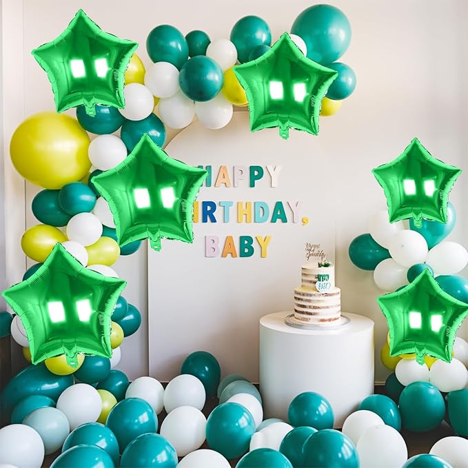 Green Star Balloons Foil, 18 Inch Metallic Stars Balloon - Image 5