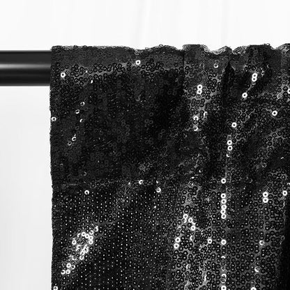 SquarePie 8x10ft Black Sequin Backdrop, High Density Non-Transparent Glitter - Image 6