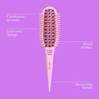 Conair Curl Define Pro Hair Brush for Curly Hair, For Shorter Hair with Tight Curls, Dual Vents with Continuous Grooves, Mixed Bristles for Frizz-Free Detangling, Smoothing, and Curl Definition