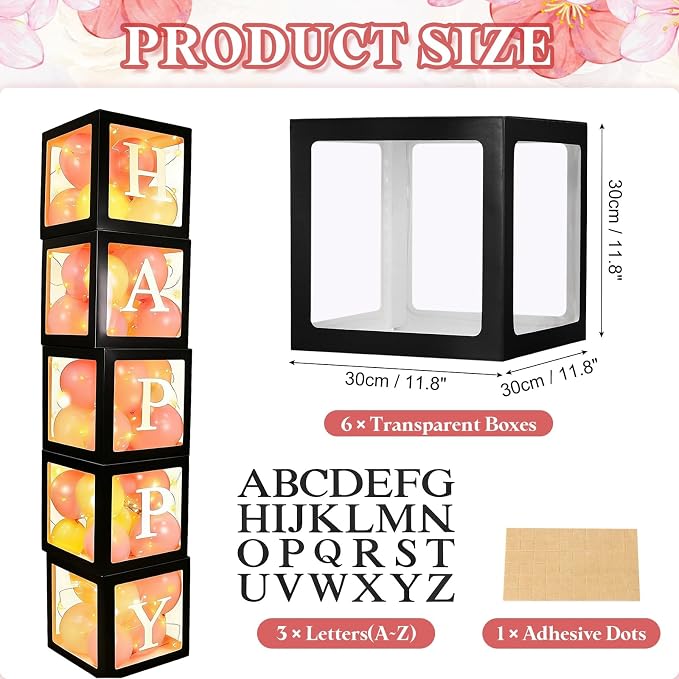 uxcell 4 Pcs Party Balloon Boxes, Transparent Balloon Boxes - Image 2